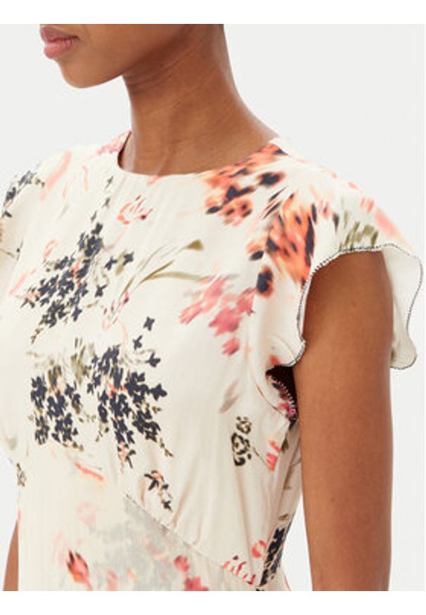 French Connection Sukienka letnia 71YFU 90 Beżowy Regular Fit. Kolor: beżowy. Materiał: wiskoza. Sezon: lato