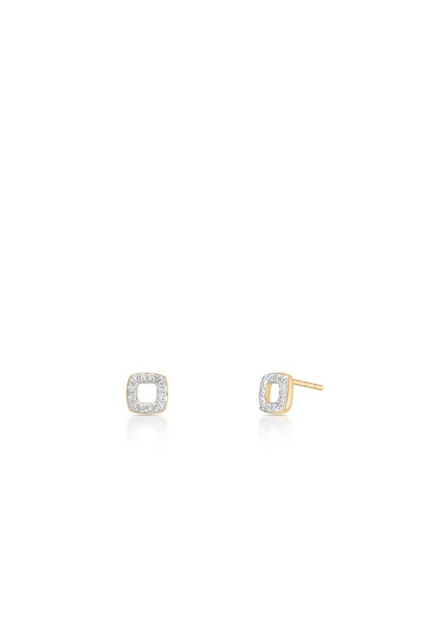 W.KRUK Unikalne Złote Kolczyki - złoto 375, Diament 0,06ct - ZDL/KB+08BK. Materiał: złote. Kolor: złoty. Wzór: aplikacja. Kamień szlachetny: diament