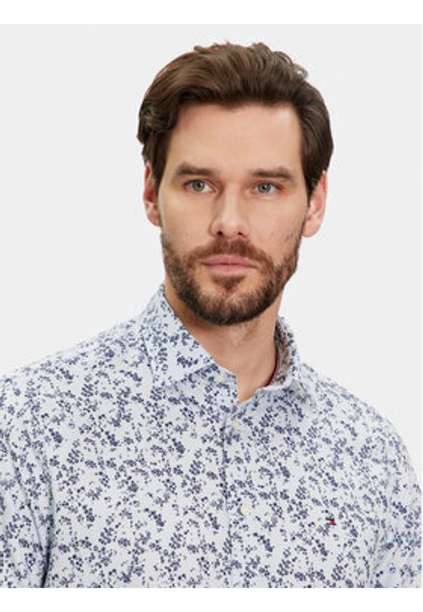 TOMMY HILFIGER - Tommy Hilfiger Koszula MW0MW35324 Niebieski Regular Fit. Kolor: niebieski. Materiał: len, bawełna