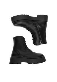 DeeZee Trzewiki 13123-1-BLACK PU Czarny. Kolor: czarny. Materiał: materiał #2