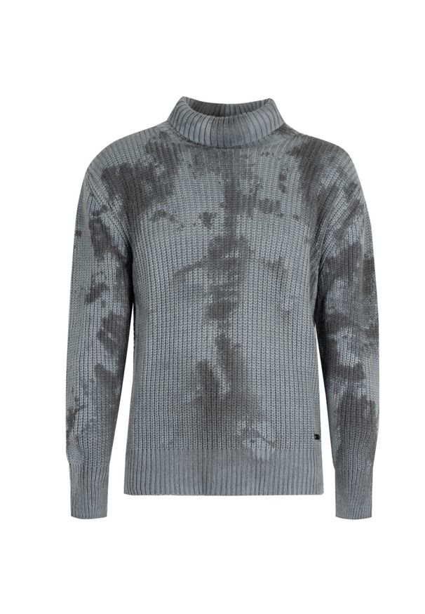 Takeshy Kurosawa Sweter "Dolcevita" | 83062 | Dolcevita Sfumata | Mężczyzna | Szary. Okazja: na co dzień. Typ kołnierza: golf. Kolor: szary. Materiał: akryl, wełna. Wzór: aplikacja. Styl: casual