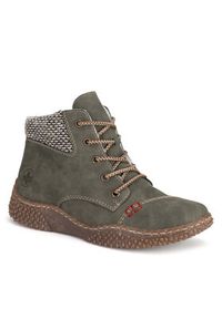 Rieker Botki Y8441-54 Zielony. Kolor: zielony. Materiał: skóra