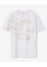 Kenzo - KENZO - Różowa koszulka z grafiką - EDYCJA LIMITOWANA. Kolor: różowy, wielokolorowy, fioletowy. Materiał: bawełna. Wzór: napisy, aplikacja #7
