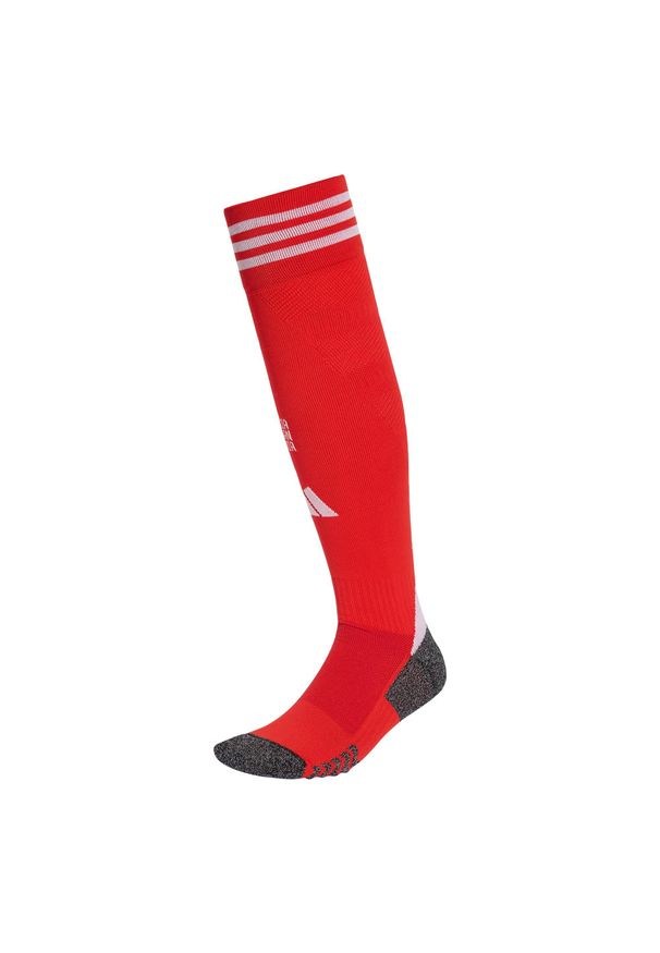 Adidas - Getry podstawowe FC Bayern 25/26. Kolor: czerwony. Sport: piłka nożna