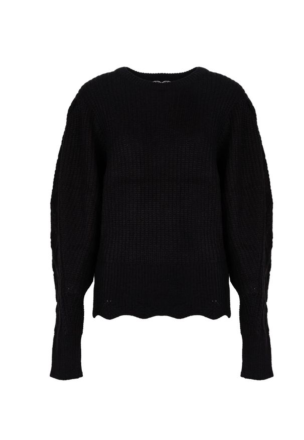 Silvian Heach Sweter "Joconde" | PGA22111 | Kobieta | Czarny. Okazja: na co dzień. Kolor: czarny. Materiał: akryl, nylon. Wzór: ze splotem. Styl: casual