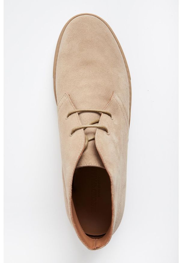 Emporio Armani - Półbuty męskie zamszowe EMPORIO ARMANI. Materiał: zamsz