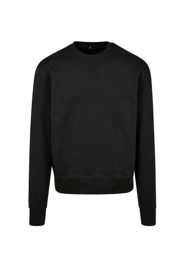 BUILD YOUR BRAND - Męska Bluza Oversize Premium Z Okrągłym Dekoltem. Kolor: czarny