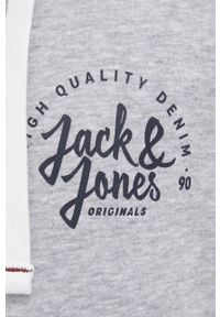 Jack & Jones Bluza męska kolor szary z kapturem gładka. Okazja: na co dzień. Typ kołnierza: kaptur. Kolor: szary. Wzór: gładki. Styl: casual #3