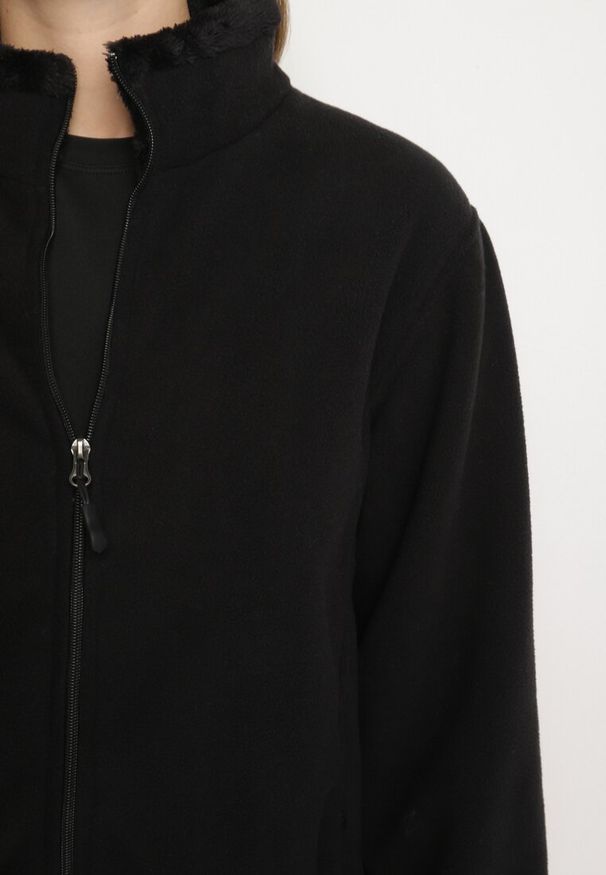 Born2be - Czarny Klasyczny Polar ze Ściągaczami przy Rękawach Paradi. Okazja: na co dzień, na spacer. Kolor: czarny. Materiał: polar. Długość rękawa: długi rękaw. Długość: długie. Styl: klasyczny