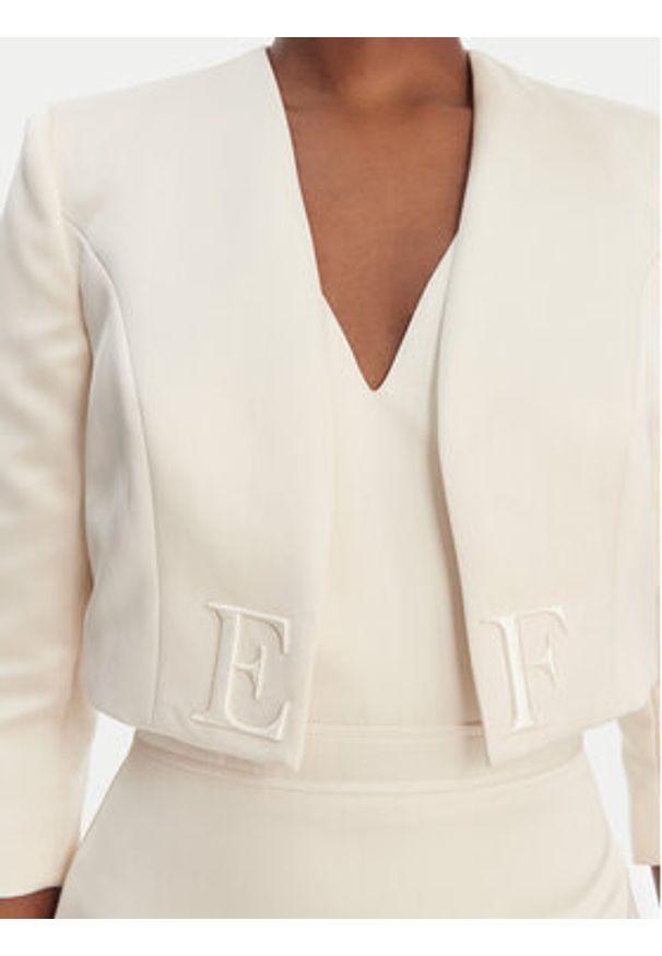 Elisabetta Franchi Sukienka koktajlowa TB-001-61E2-V550 Écru Regular Fit. Kolor: kremowy. Materiał: syntetyk. Styl: wizytowy