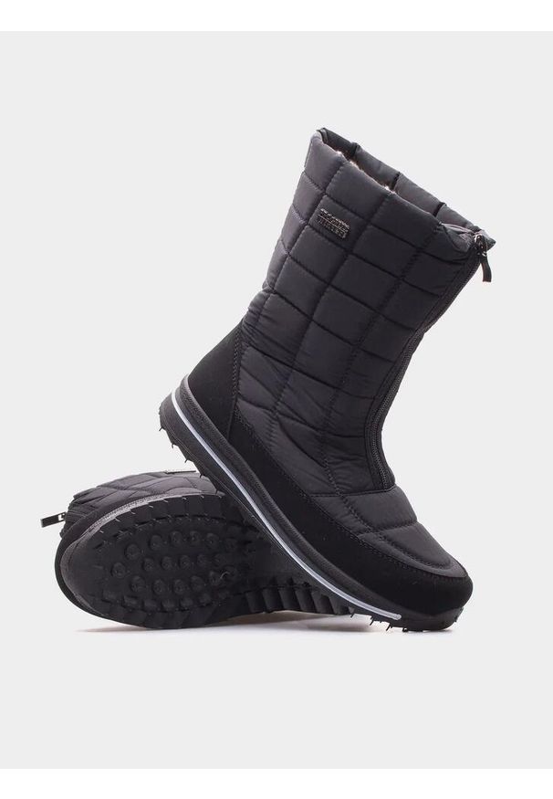 Progress - Buty zimowe damskie wysokie śniegowce PROGRESS ocieplane. Kolor: czarny. Sezon: zima. Sport: turystyka piesza