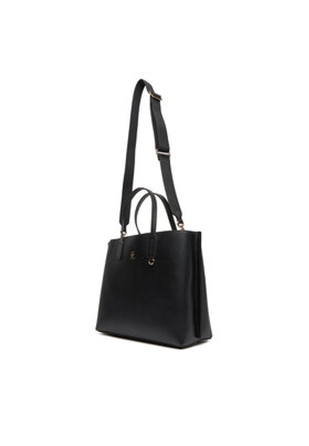 TOMMY HILFIGER - Tommy Hilfiger Torebka Th Distinct Satchel AW0AW17463 Czarny. Kolor: czarny. Materiał: skórzane