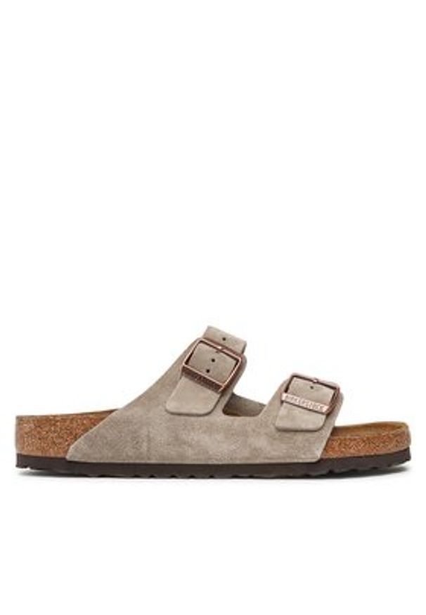 Birkenstock Klapki Arizona Bs 0051461 Szary. Kolor: szary. Materiał: skóra, zamsz