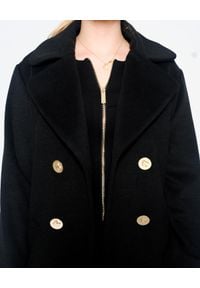 CRISTINAEFFE MILANO - Dwurzędowy czarny płaszcz. Kolor: czarny. Materiał: jeans. Styl: klasyczny #3