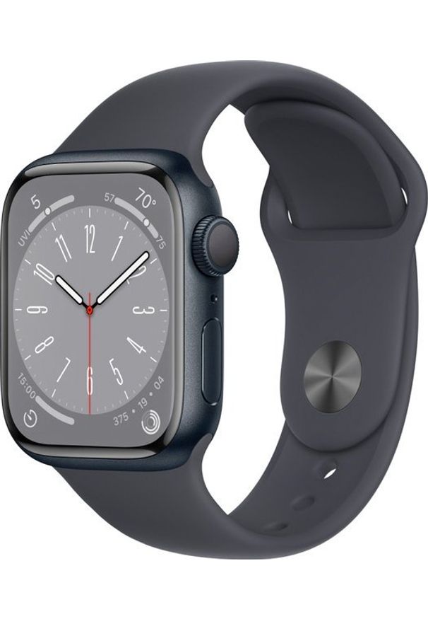 APPLE - Smartwatch Apple Watch 8 45mm GPS Midnight Alu Sport Granatowy (MNP13). Rodzaj zegarka: smartwatch. Kolor: niebieski. Styl: sportowy