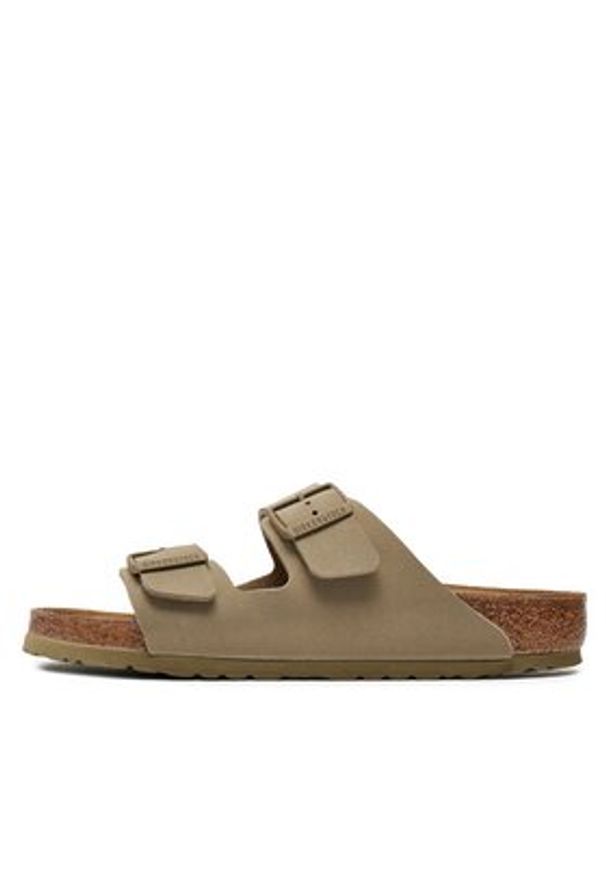 Birkenstock Klapki Arizona Birko-Flor 1027704 Khaki. Kolor: brązowy. Materiał: skóra