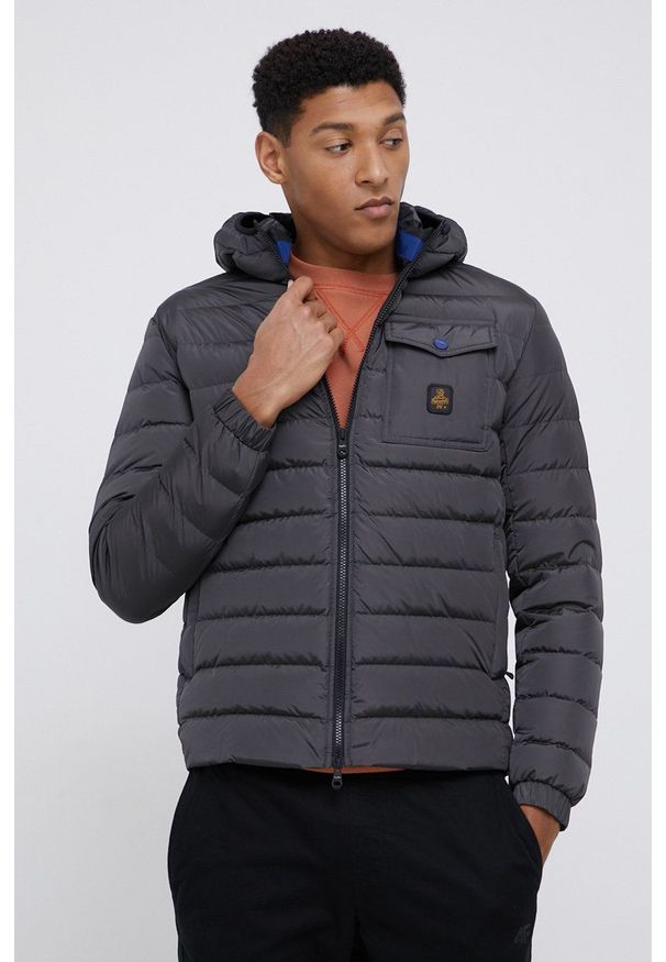 Refrigiwear - RefrigiWear Kurtka puchowa męska kolor szary zimowa. Kolor: szary. Materiał: puch. Sezon: zima