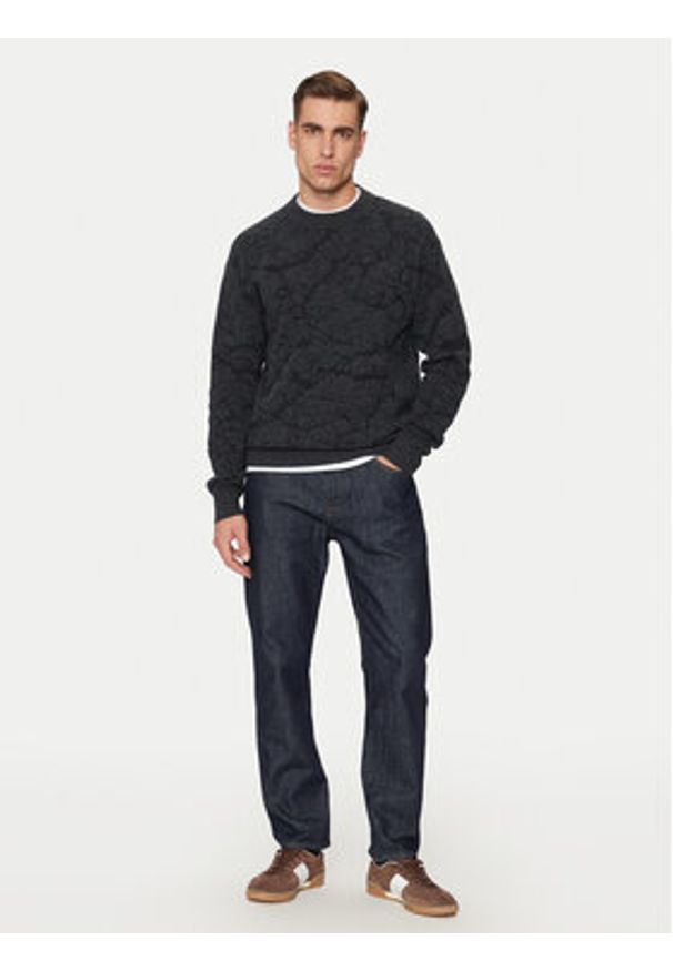 BOSS - Boss Sweter Kratere 50523579 Czarny Relaxed Fit. Kolor: czarny. Materiał: syntetyk