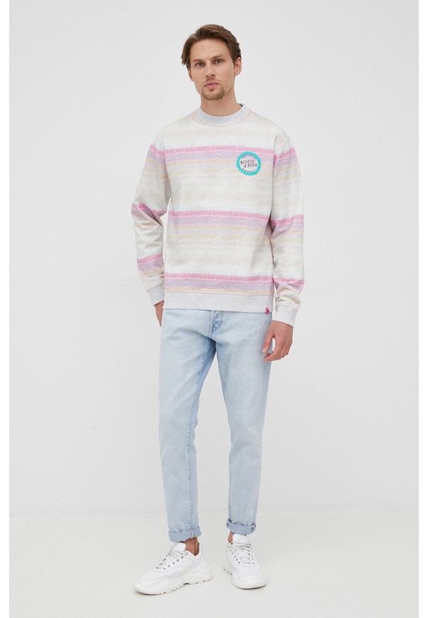 Scotch & Soda bluza bawełniana męska z nadrukiem. Materiał: bawełna. Wzór: nadruk