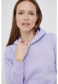 Lee Cooper bluza damska kolor fioletowy z kapturem z aplikacją. Okazja: na co dzień. Typ kołnierza: kaptur. Kolor: fioletowy. Wzór: aplikacja. Styl: casual