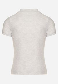 Born2be - Jasnoszary T-shirt Polo z Bawełną Fodelira. Okazja: na co dzień. Typ kołnierza: polo. Kolor: szary. Materiał: bawełna. Styl: klasyczny, elegancki, casual #7