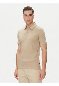 BOSS Polo Palosh 30 50471335 Beżowy Slim Fit. Typ kołnierza: polo. Kolor: beżowy. Materiał: bawełna