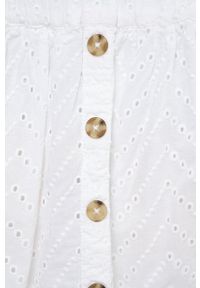United Colors of Benetton spódnica bawełniana dziecięca kolor biały mini rozkloszowana. Kolor: biały. Materiał: bawełna #2
