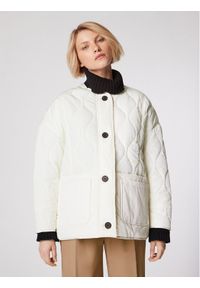 Simple Kurtka przejściowa KUD008 Biały Relaxed Fit. Kolor: biały. Materiał: bawełna #1