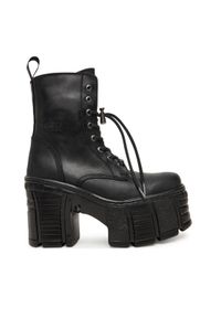 NEW ROCK Botki M-TM001-C2 Czarny. Kolor: czarny. Materiał: skóra. Styl: rockowy