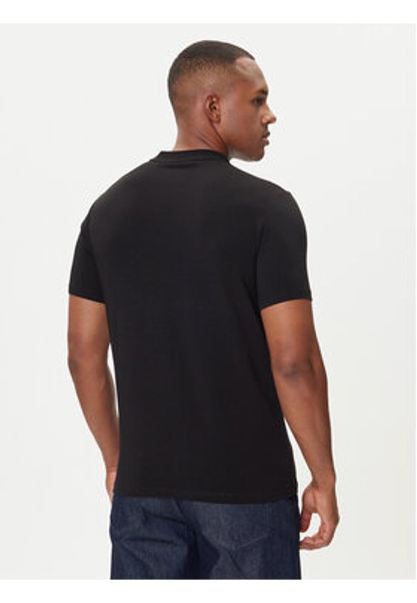 Karl Lagerfeld - KARL LAGERFELD T-Shirt 755051 554235 Czarny Regular Fit. Typ kołnierza: dekolt w karo. Kolor: czarny. Materiał: bawełna