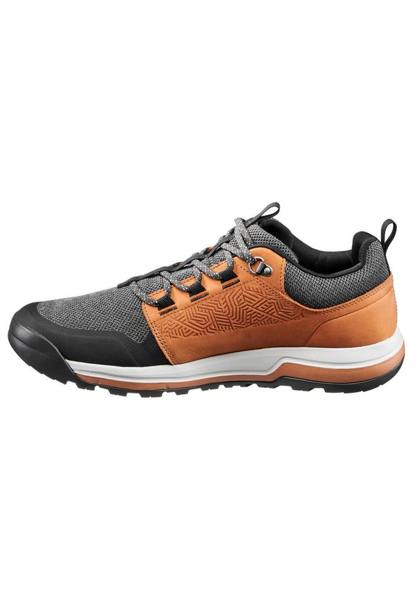 quechua - Buty turystyczne męskie Quechua NH500. Kolor: wielokolorowy, pomarańczowy, szary, brązowy. Materiał: skóra. Sport: turystyka piesza