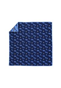 Modini - Granatowa poszetka z motywem piłkarskim E155. Kolor: niebieski #1