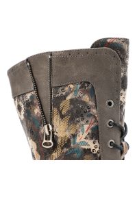 Szare Wysokie Kozaki Rieker Ocieplane Buty Damskie. Zapięcie: sznurówki. Kolor: szary. Materiał: materiał, syntetyk. Szerokość cholewki: normalna. Styl: klasyczny, elegancki #5