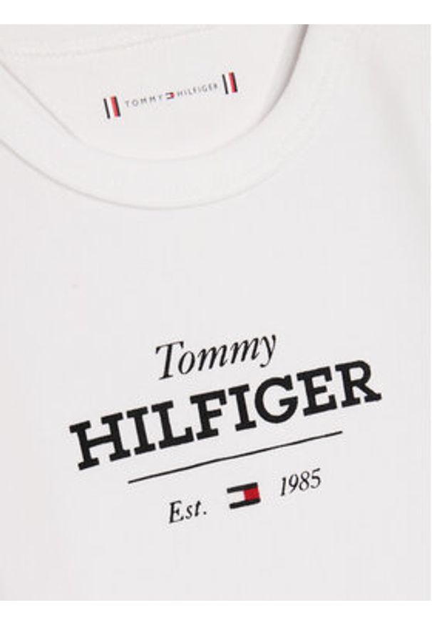 TOMMY HILFIGER - Tommy Hilfiger Body dziecięce Monotype Logo KN0KN01974 Biały. Kolor: biały. Materiał: bawełna