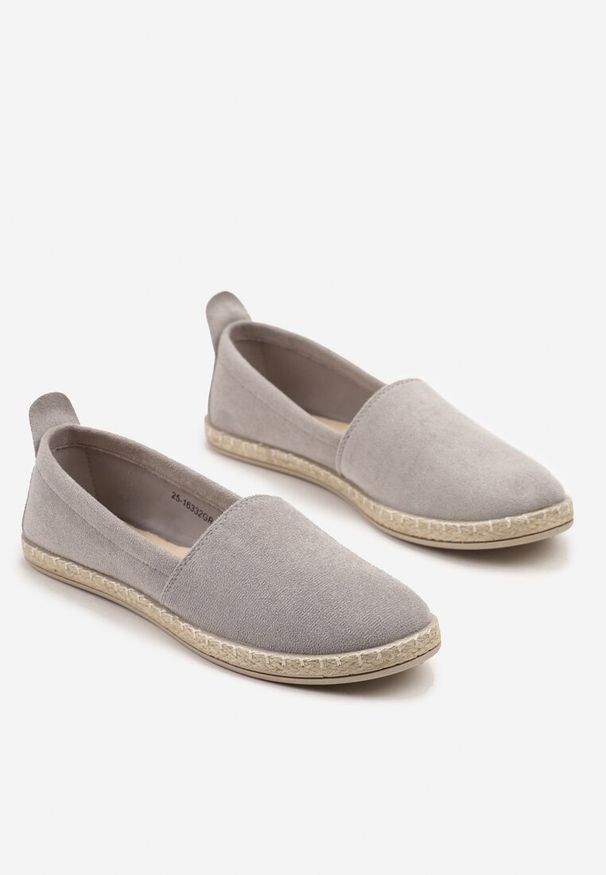 Renee - Szare Płaskie Espadryle z Plecionką na Podeszwie Julietae. Okazja: na co dzień. Nosek buta: okrągły. Zapięcie: bez zapięcia. Kolor: szary. Sezon: lato. Styl: elegancki, casual
