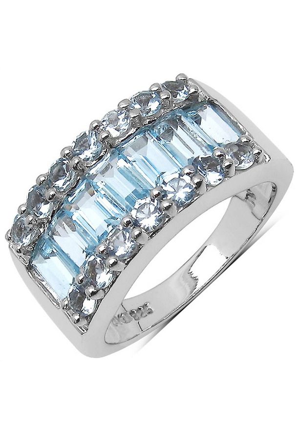 Braccatta - BELINDA Srebrny pierścionek obrączka blue topaz 3,5 ct. Materiał: srebrne. Kolor: srebrny. Kamień szlachetny: topaz