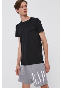 Resteröds T-shirt bawełniany (2-pack) kolor czarny gładki. Okazja: na co dzień. Kolor: czarny. Materiał: bawełna. Wzór: gładki. Styl: casual #1