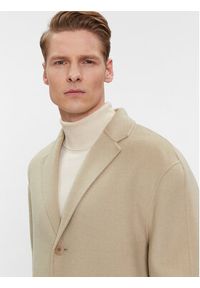 Calvin Klein Płaszcz wełniany K10K111601 Beżowy Regular Fit. Kolor: beżowy. Materiał: syntetyk #3