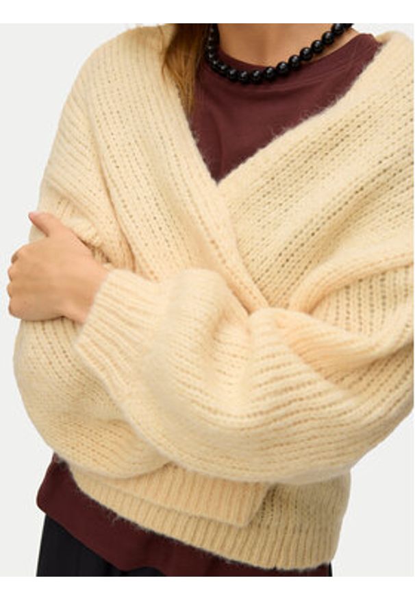 Vero Moda Kardigan Maybe 10273101 Żółty Oversize. Kolor: żółty. Materiał: syntetyk