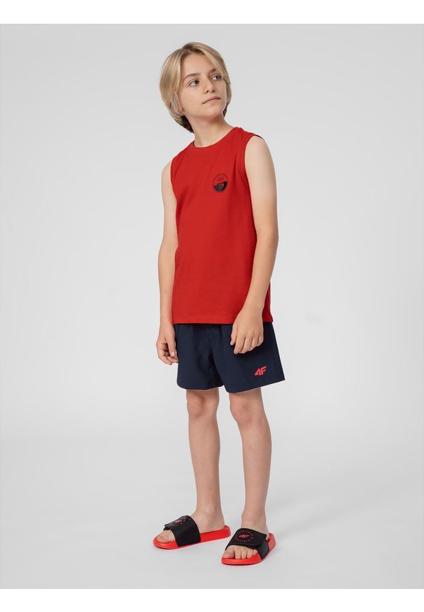 4f - 4F Spodenki kąpielowe boardshorty chłopięce 152 (11-12 lat). Okazja: na plażę. Kolor: niebieski. Materiał: włókno, elastan, tkanina. Sezon: lato