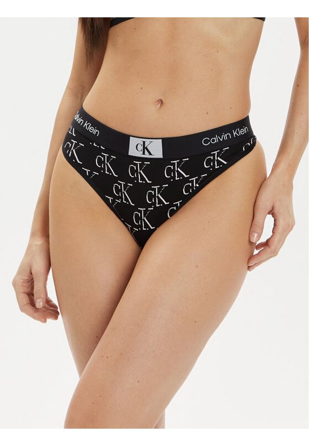 Calvin Klein Underwear Stringi 000QF7221E Czarny. Kolor: czarny. Materiał: bawełna