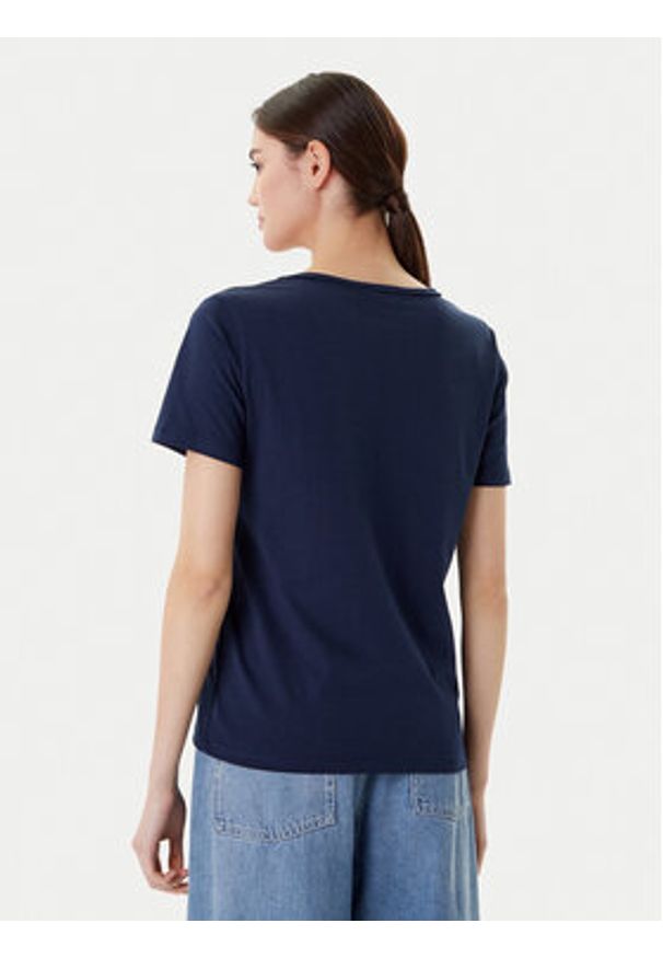 Desigual T-Shirt Dumas 25WWTK28 Granatowy Regular Fit. Kolor: niebieski. Materiał: bawełna