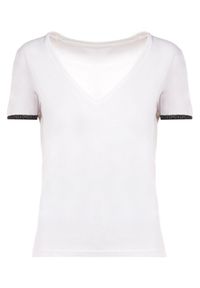 Born2be - Biały T-shirt Kephina. Kolor: biały. Materiał: bawełna, dzianina, jersey, koronka. Długość rękawa: krótki rękaw. Długość: krótkie. Wzór: koronka. Styl: elegancki, klasyczny #6