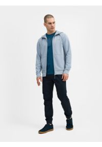 4f - Bluza dresowa rozpinana z kapturem męska. Okazja: na co dzień. Typ kołnierza: kaptur. Kolor: niebieski. Materiał: dresówka. Styl: casual, klasyczny #1