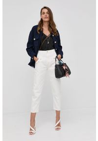 TwinSet - Twinset Jeansy damskie kolor biały high waist. Stan: podwyższony. Kolor: biały #4