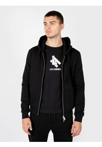 Les Hommes Bluza "Full Zip" | LBH3004700U | Mężczyzna | Czarny. Okazja: na co dzień. Typ kołnierza: kaptur. Kolor: czarny. Materiał: bawełna. Styl: sportowy, casual #4