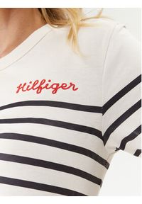TOMMY HILFIGER - Tommy Hilfiger Sukienka codzienna WW0WW37850 Écru Regular Fit. Okazja: na co dzień. Materiał: bawełna. Typ sukienki: proste. Styl: casual #3