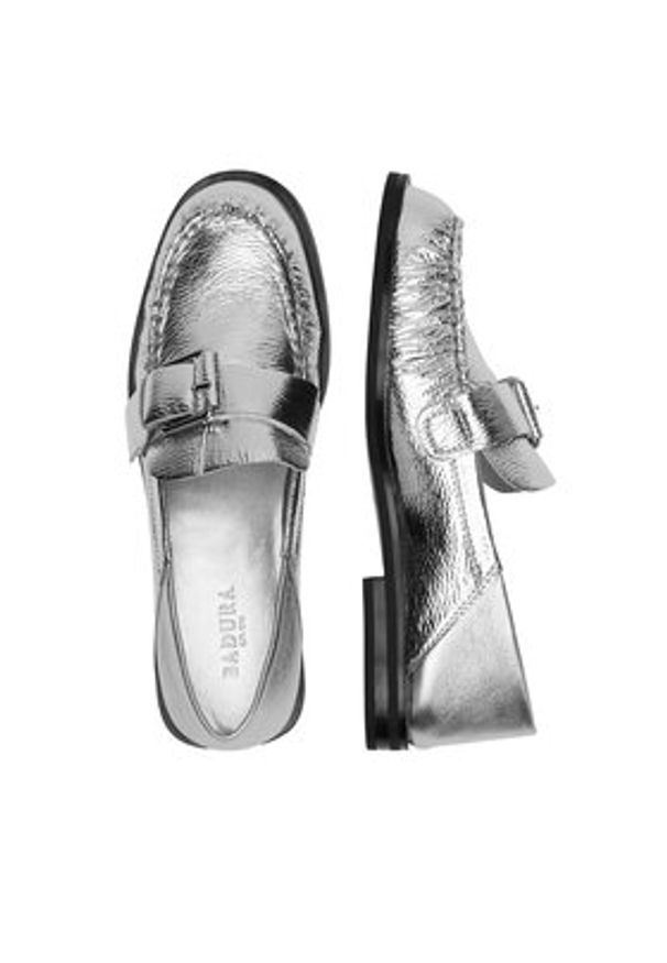 Badura Mokasyny CAMELLIA-V1792-255 Srebrny. Kolor: srebrny. Materiał: skóra