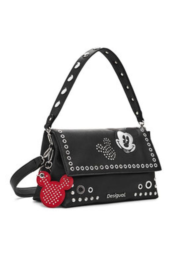 Desigual Torebka Mickey Mouse 25SAXP74 Czarny. Kolor: czarny. Wzór: motyw z bajki. Materiał: skórzane