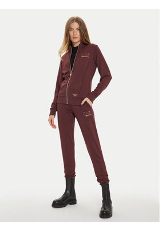 EA7 Emporio Armani Spodnie dresowe 8NTP66 TJ9RZ 1755 Brązowy Regular Fit. Kolor: brązowy. Materiał: syntetyk